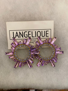 Purple crystal earrings