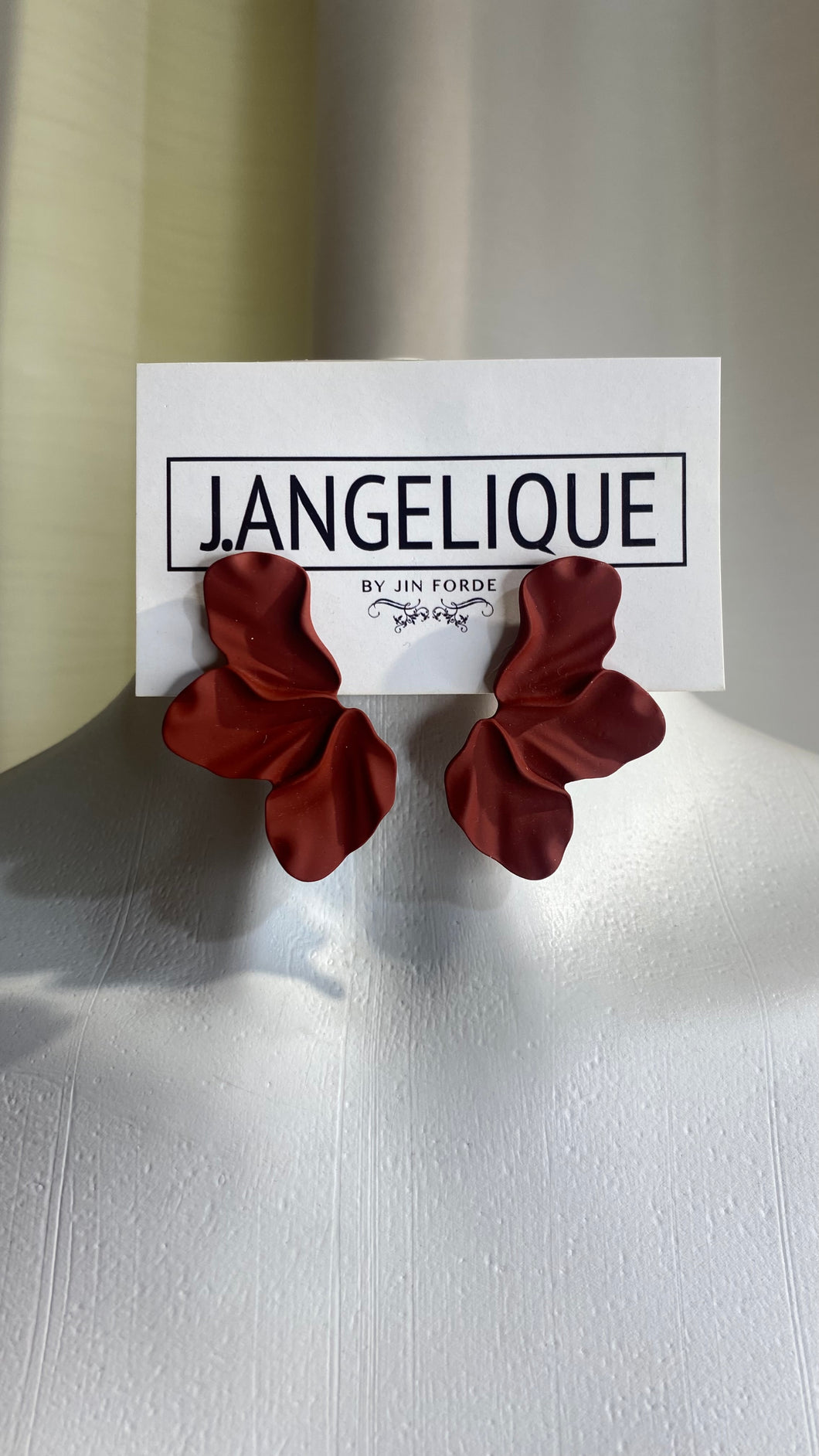 Burgundy Petal Earring
