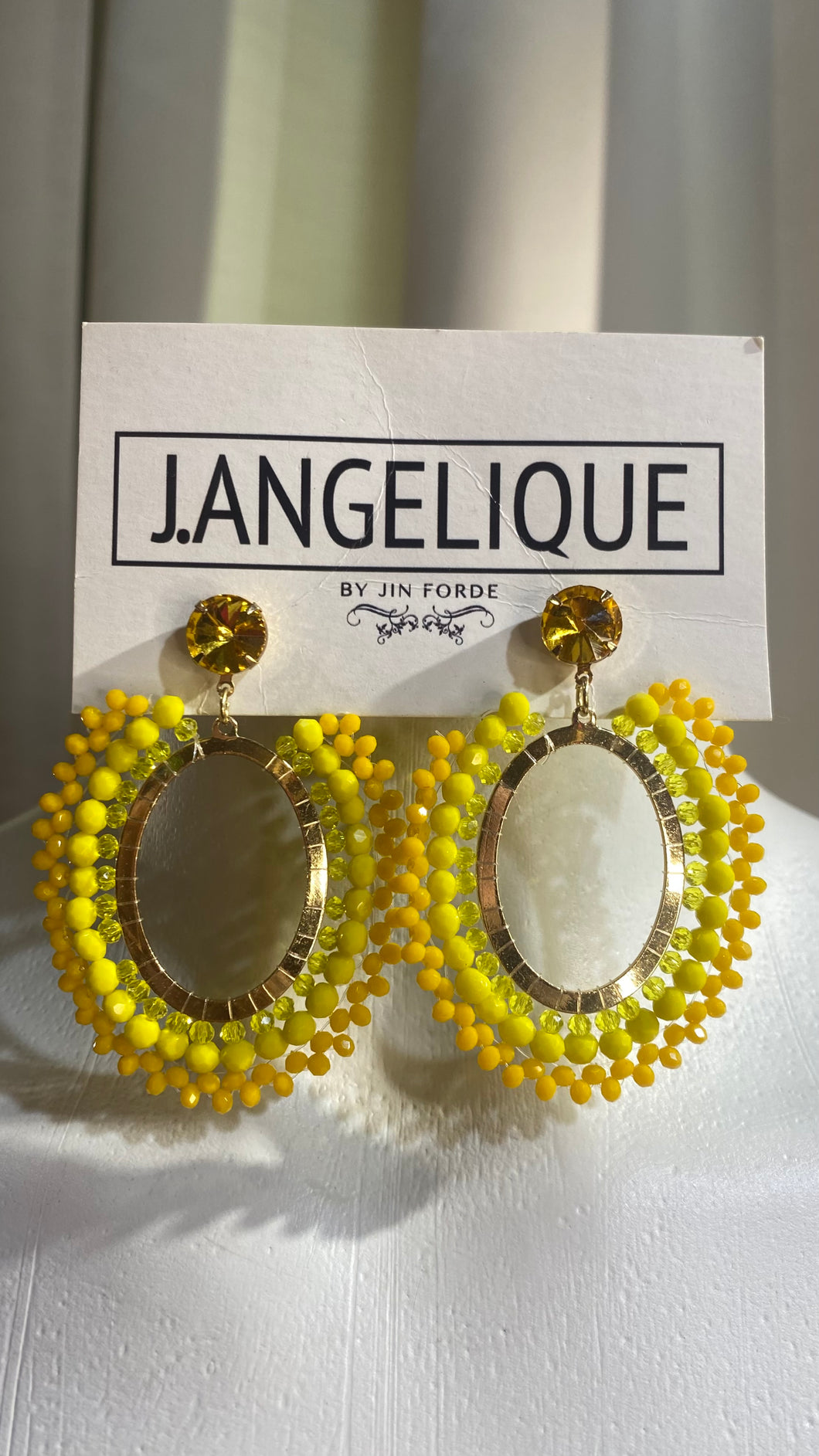 Yellow Beaded Earrings