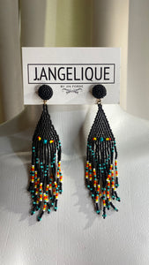 Black Beaded Earring