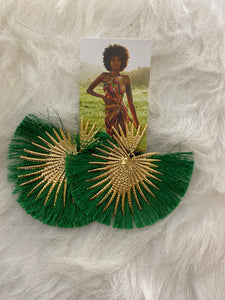 Green and Gold Spike earring