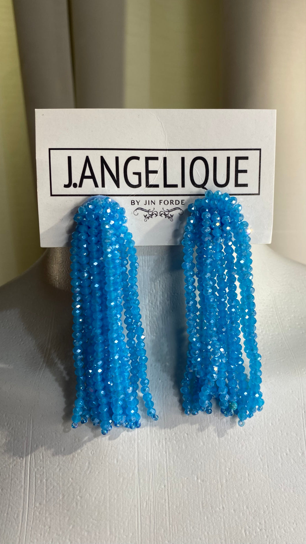 Blue Beaded Earrings