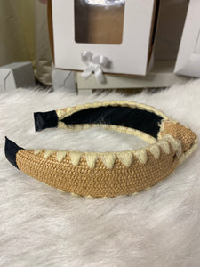 Nude/Cream Woven knotted headband