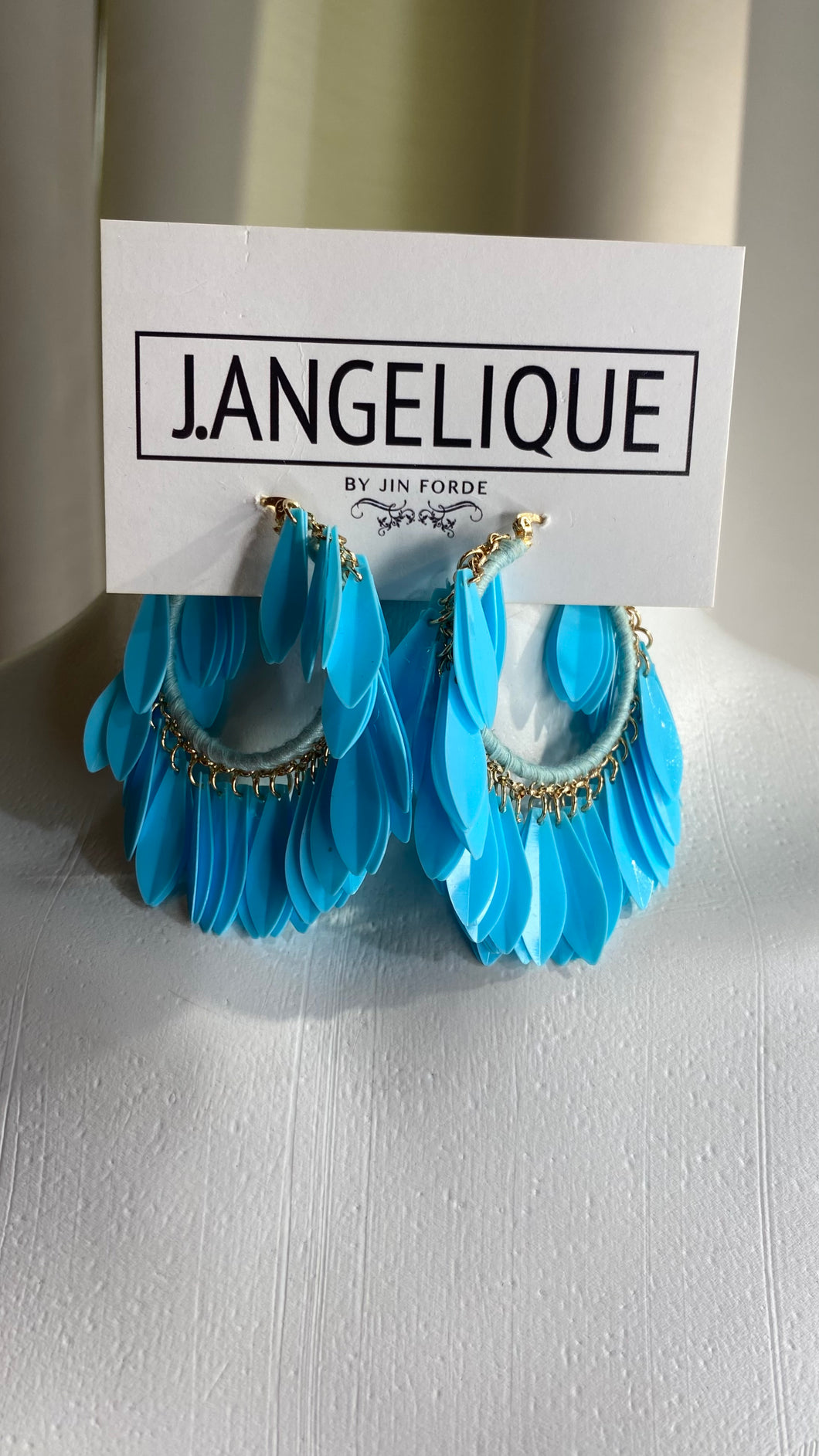 Blue Tribal Flair Hoops