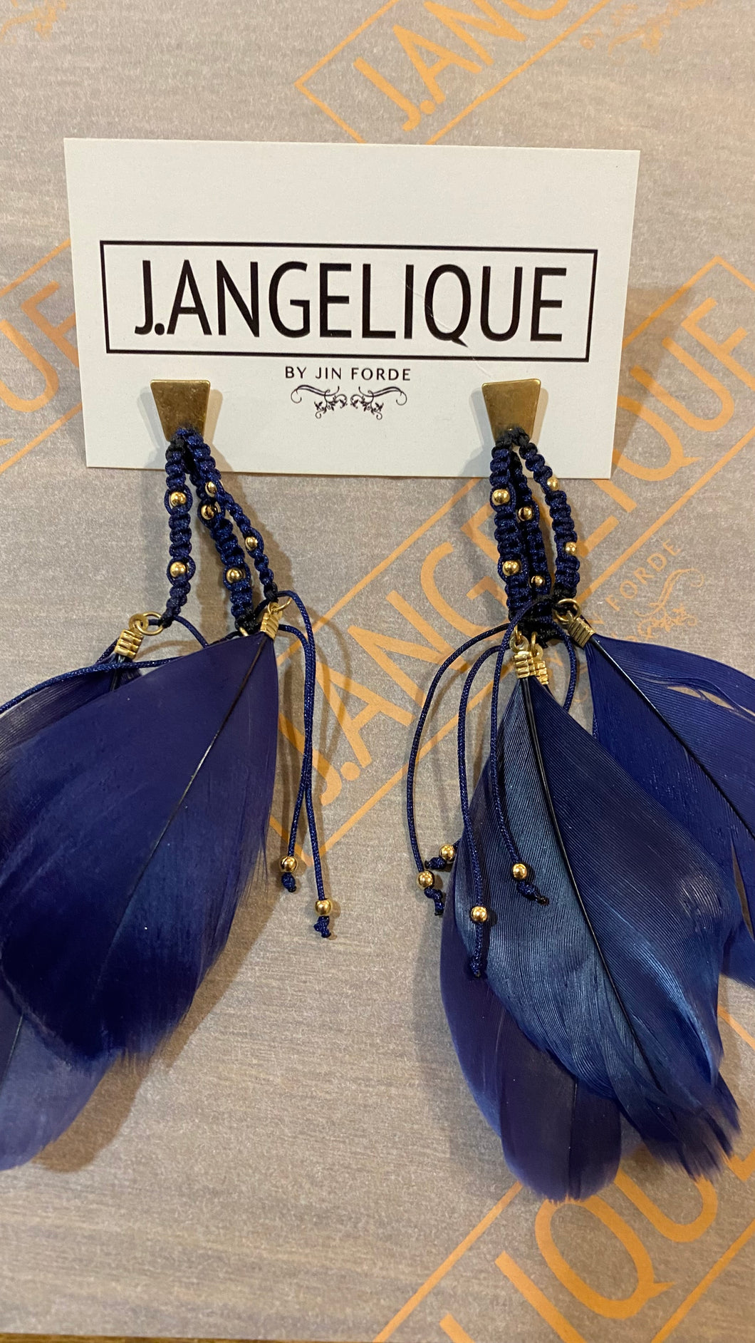 Blue Feather Earrings