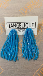 Blue Beaded Earrings