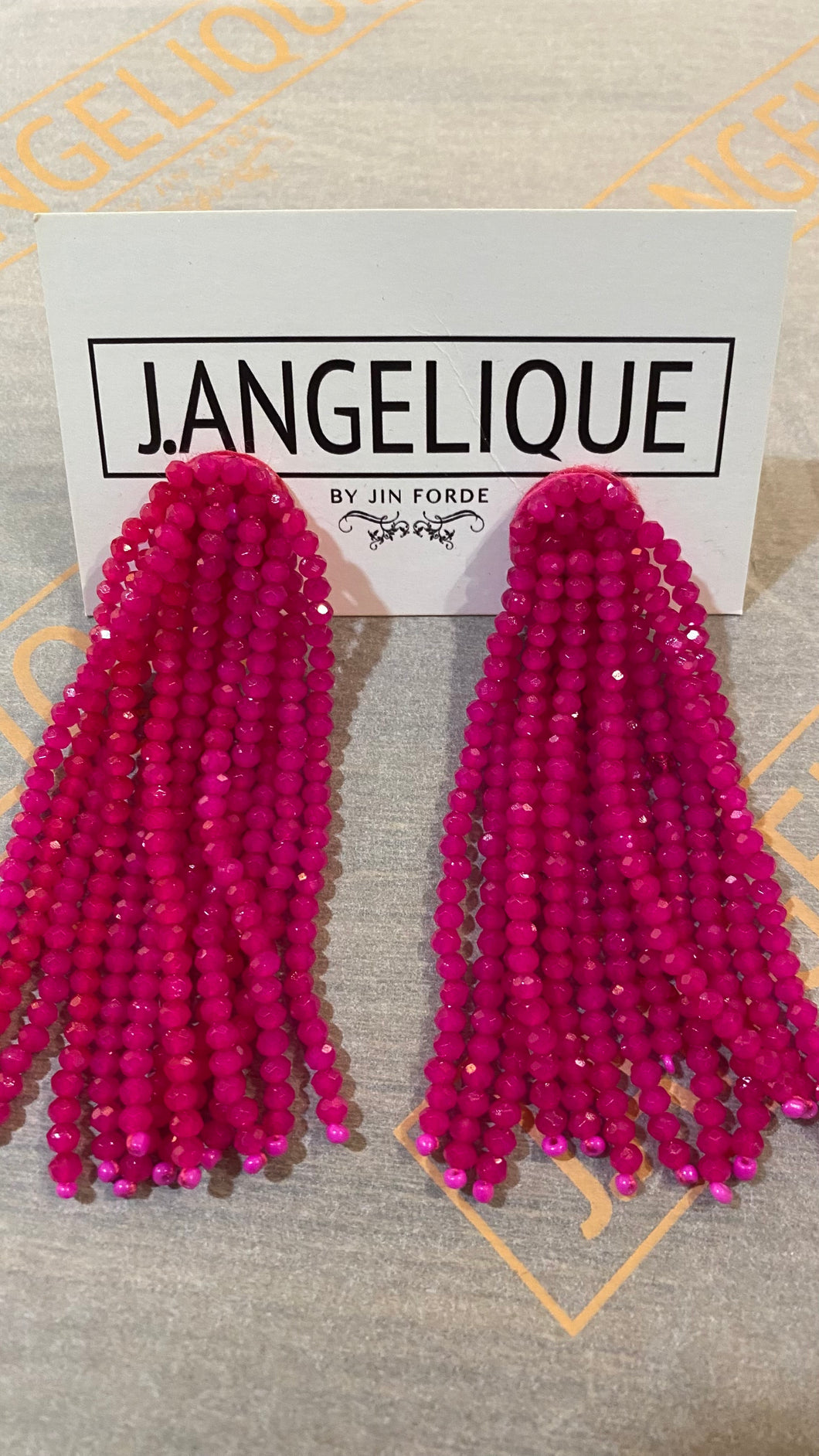 Pink Beaded Earring