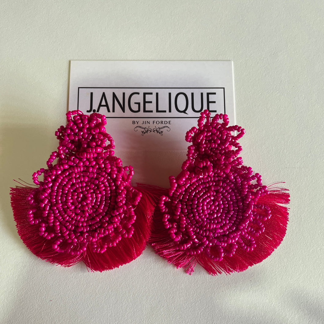 Beaded Double Circle Earring