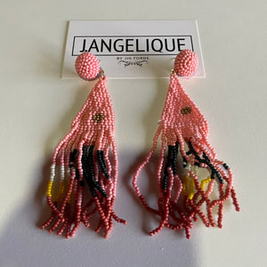 Pink Beaded Earring