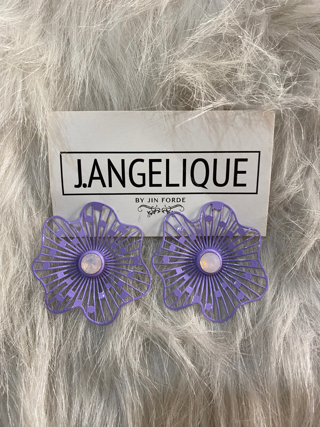 Lavender floral earrings