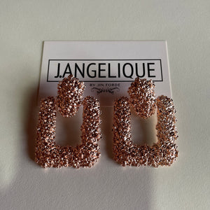 Rose Gold Textured Earring