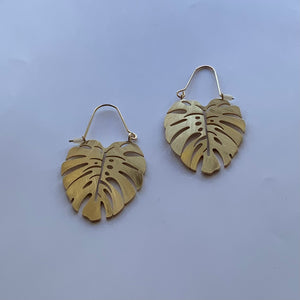 Golden Palm Leaf Earring