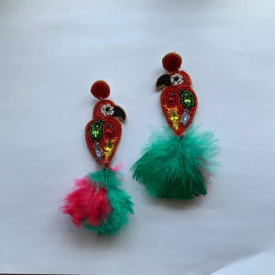 Festive Parrot Earring