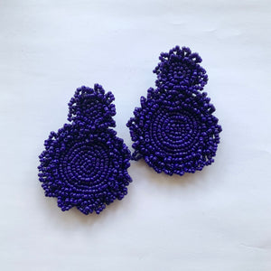 Double Beaded Royal Blue Earring