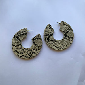 Neutral Reptile Leatherette Earing